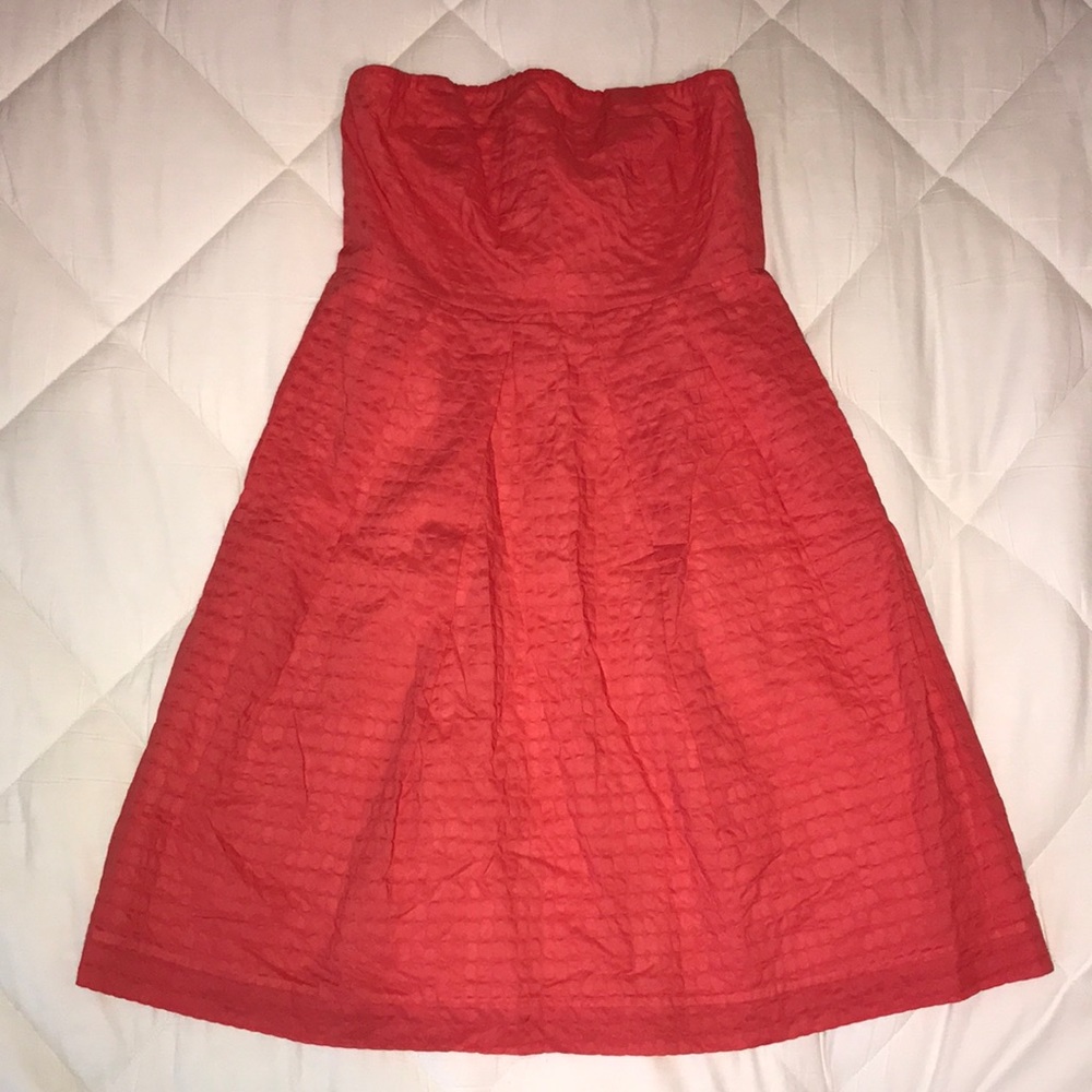 NWT jcrew factory coral strapless sundress size 4